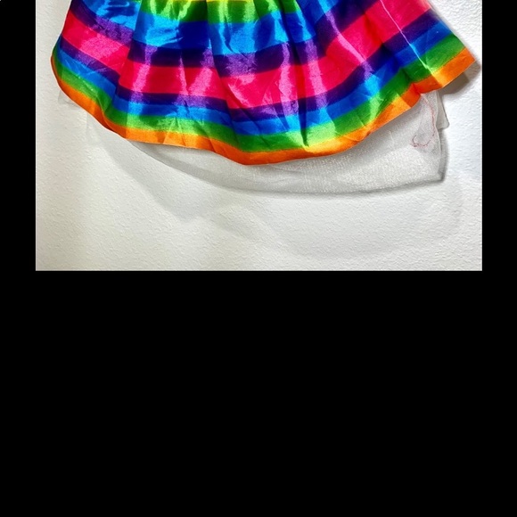 SMALL CHILD’S COLORFUL SATIN FEEL  RAINBOW TUTU WITH TULLE LINING. GREAT COSTUME - Picture 5 of 10